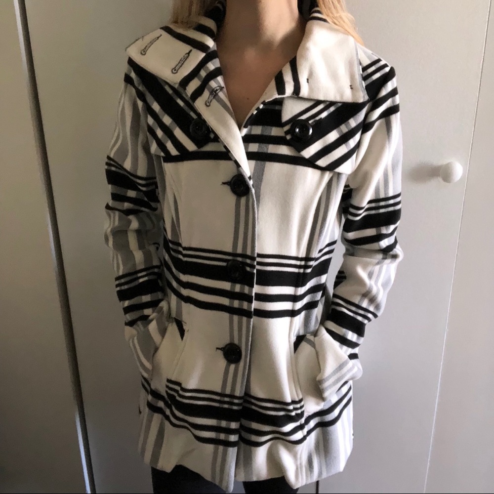 I.N. San Francisco Plaid Pea Coat